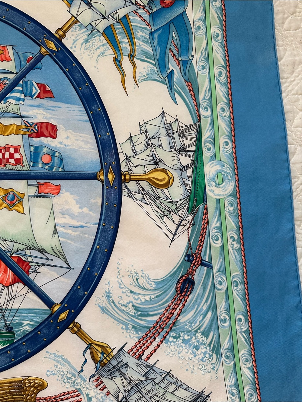 Hermes “Vive le Vent” Silk Scarf Carre 90cm. Vince Le Vent “Blow Into the Wind” - Picture 8 of 16